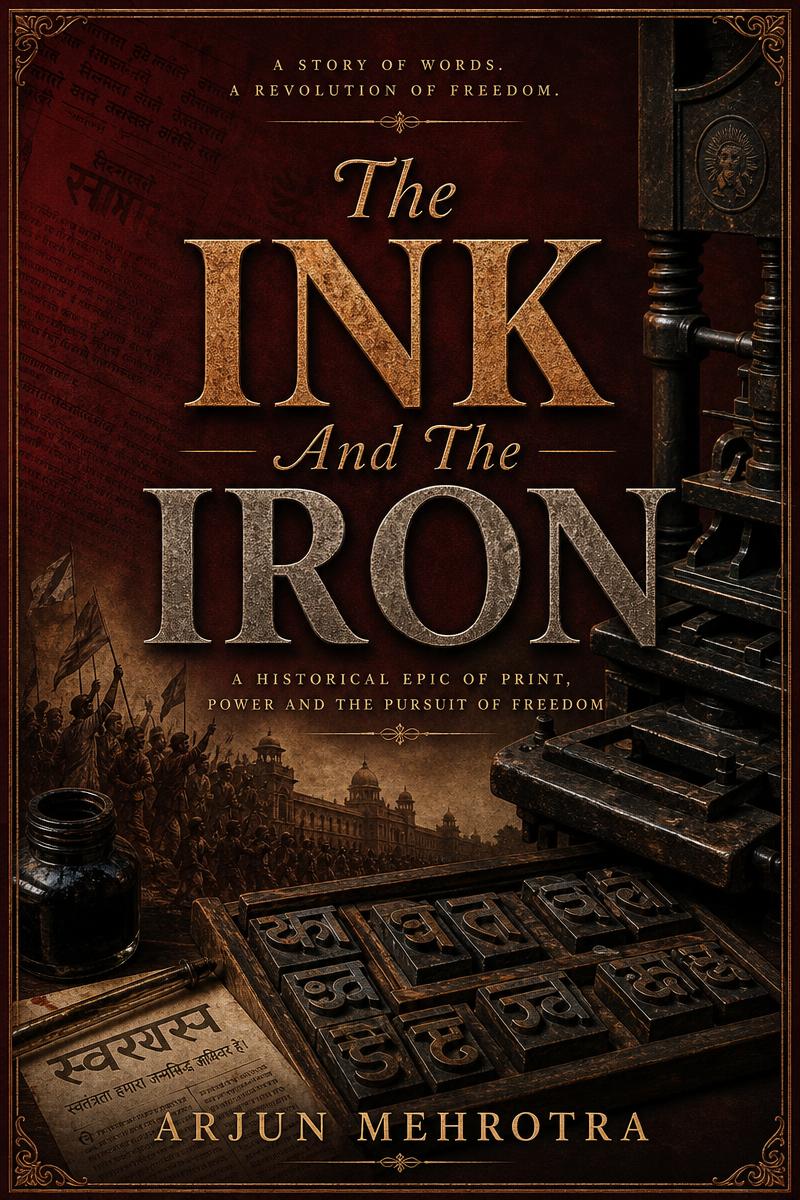 The Ink And The Iron novel cover by Arjun Mehrotra